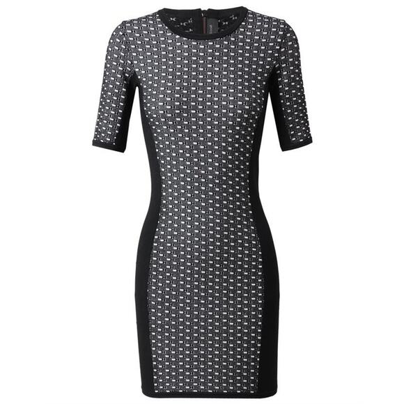 Rag and Bone Datia Knit Mini Dress Black/White - S